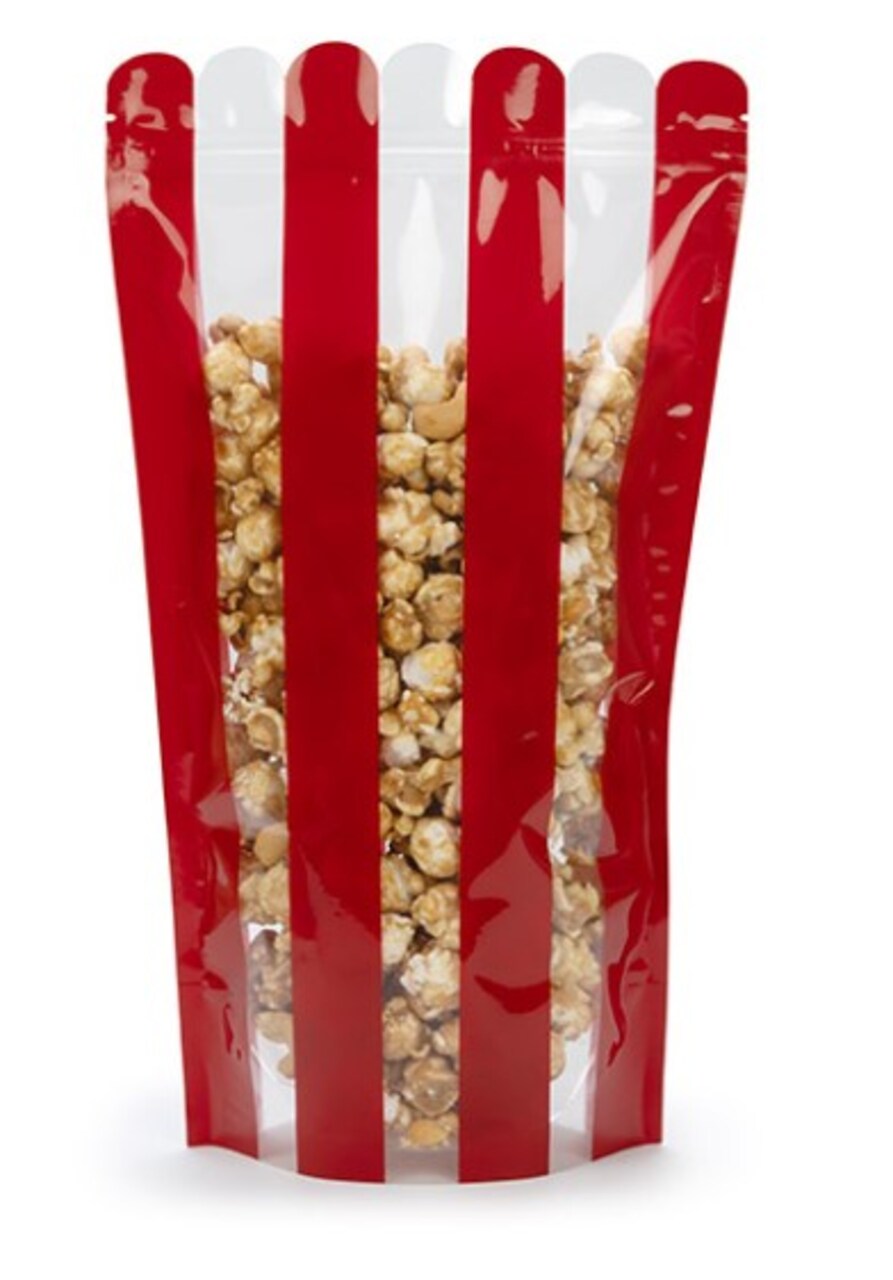XL Popcorn Shaped Pouch w/ Zipper 7 1/2" x 4" x 13" 25 Pack SP4PZXL